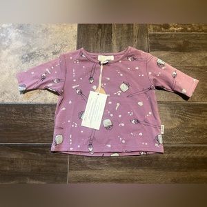 Greige The Label baby girl paintbrush blouse NWT 0-3 months organic